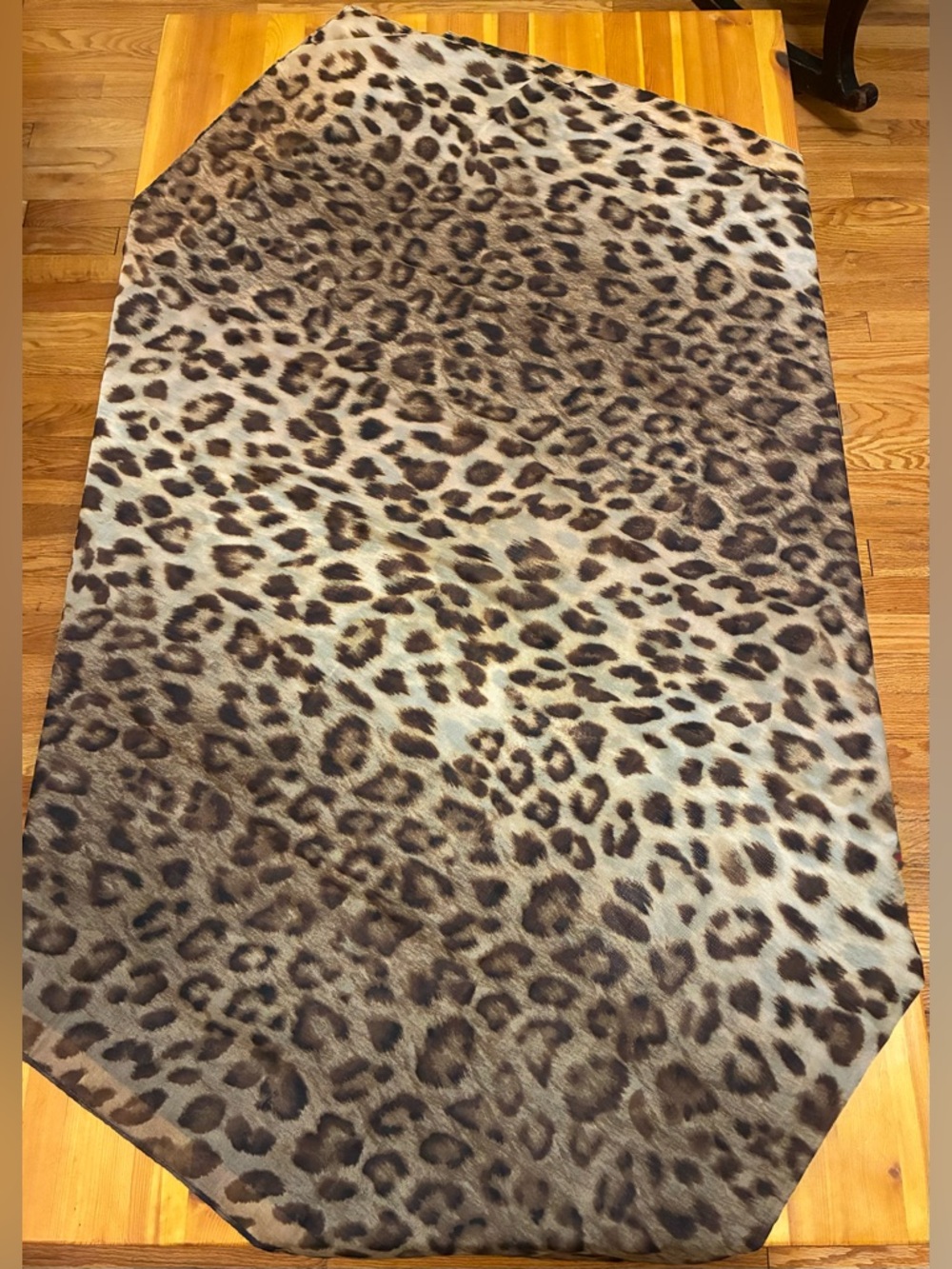 Chico's Brown Leopard Print Large Lightweight Scarf - Picture 6 of 11